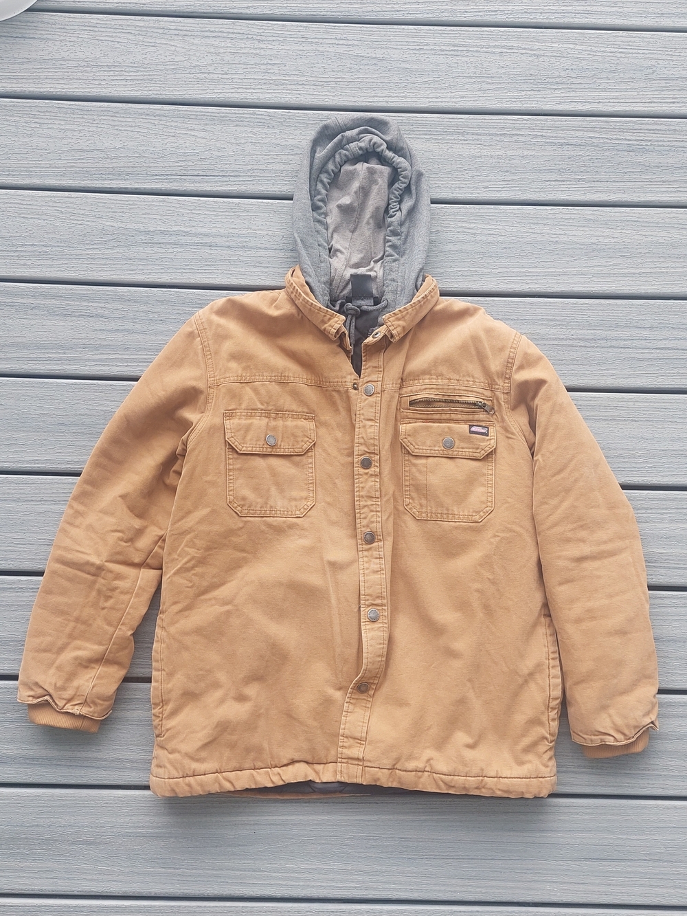 Dickies Men Tan Brown Jacket Quilted Work Carpenter Size L Chore Barn